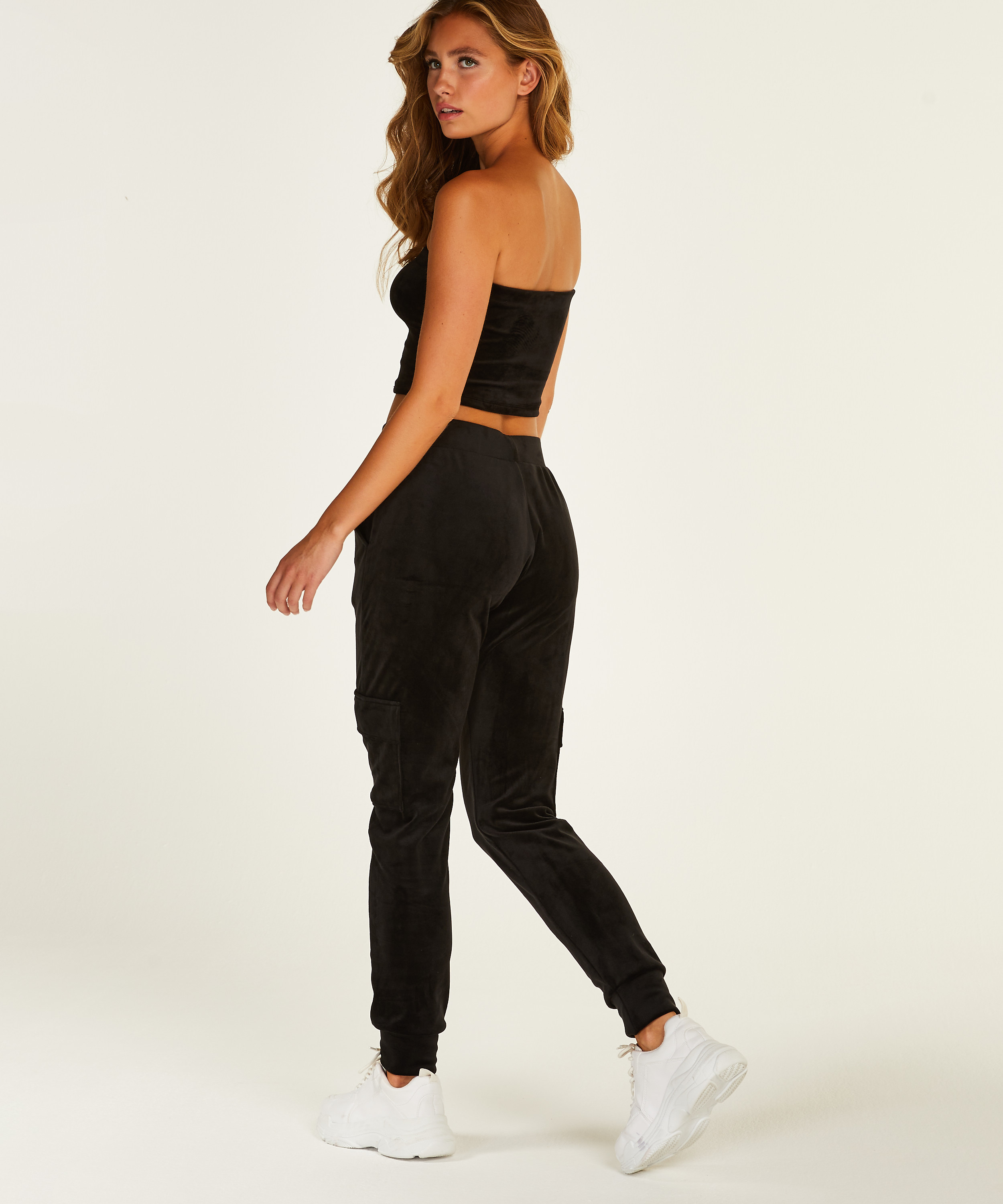 Velour Boob Tube, Black, main