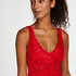 Modal Lace Slip Dress, Red