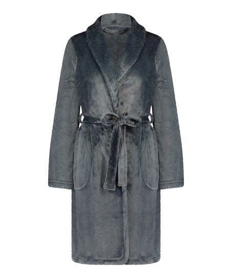 Fleece Bathrobe, Blue