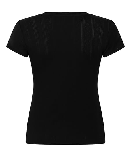 Pointelle Top, Black