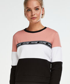 HKMX Colourblock Fleece Sweater, Pink
