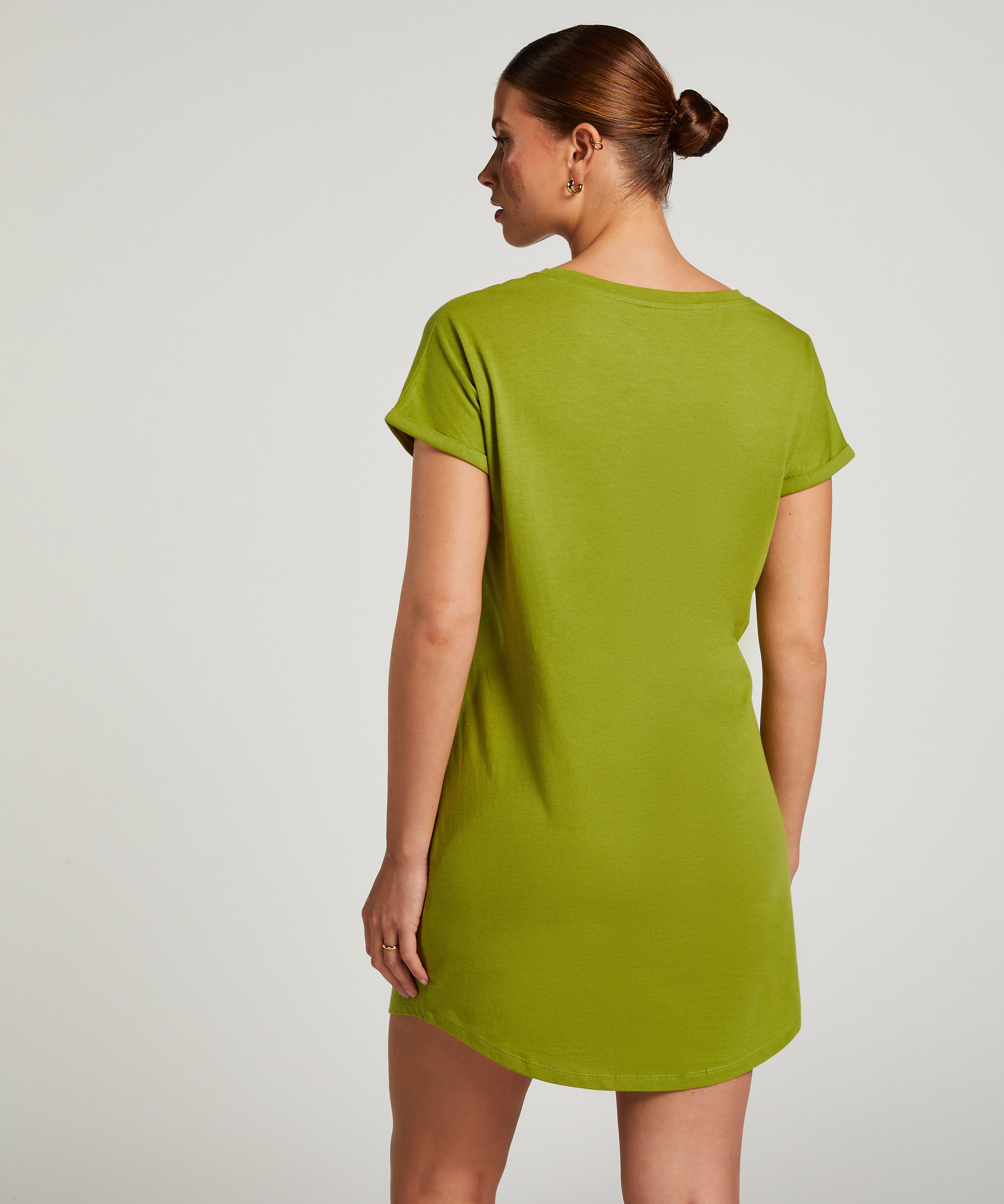 Round Neck Nightshirt, Green, main