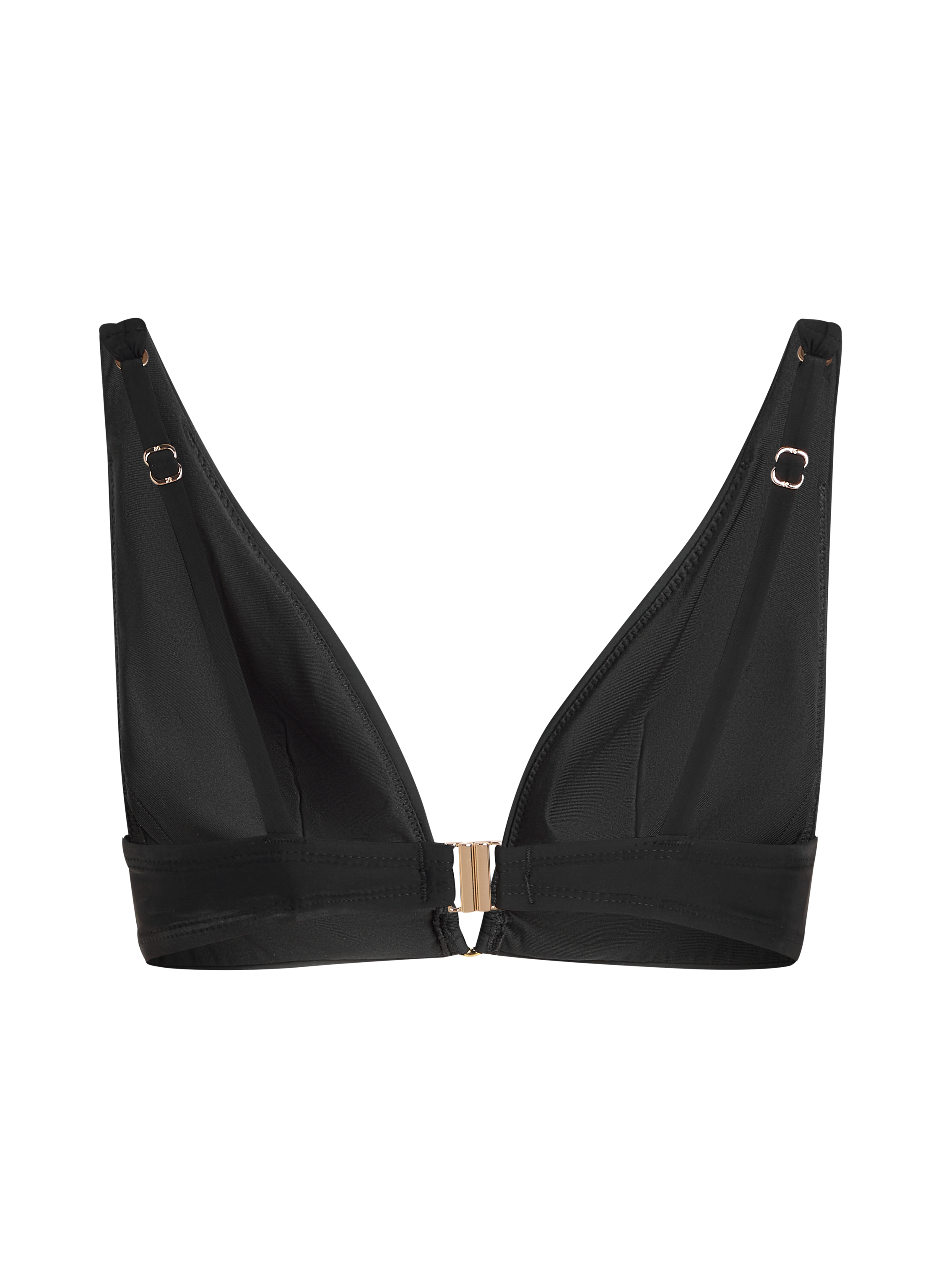 Luna Triangle Bikini Top, Black, main