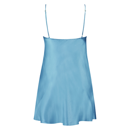Silk Lace Slip Dress, Blue