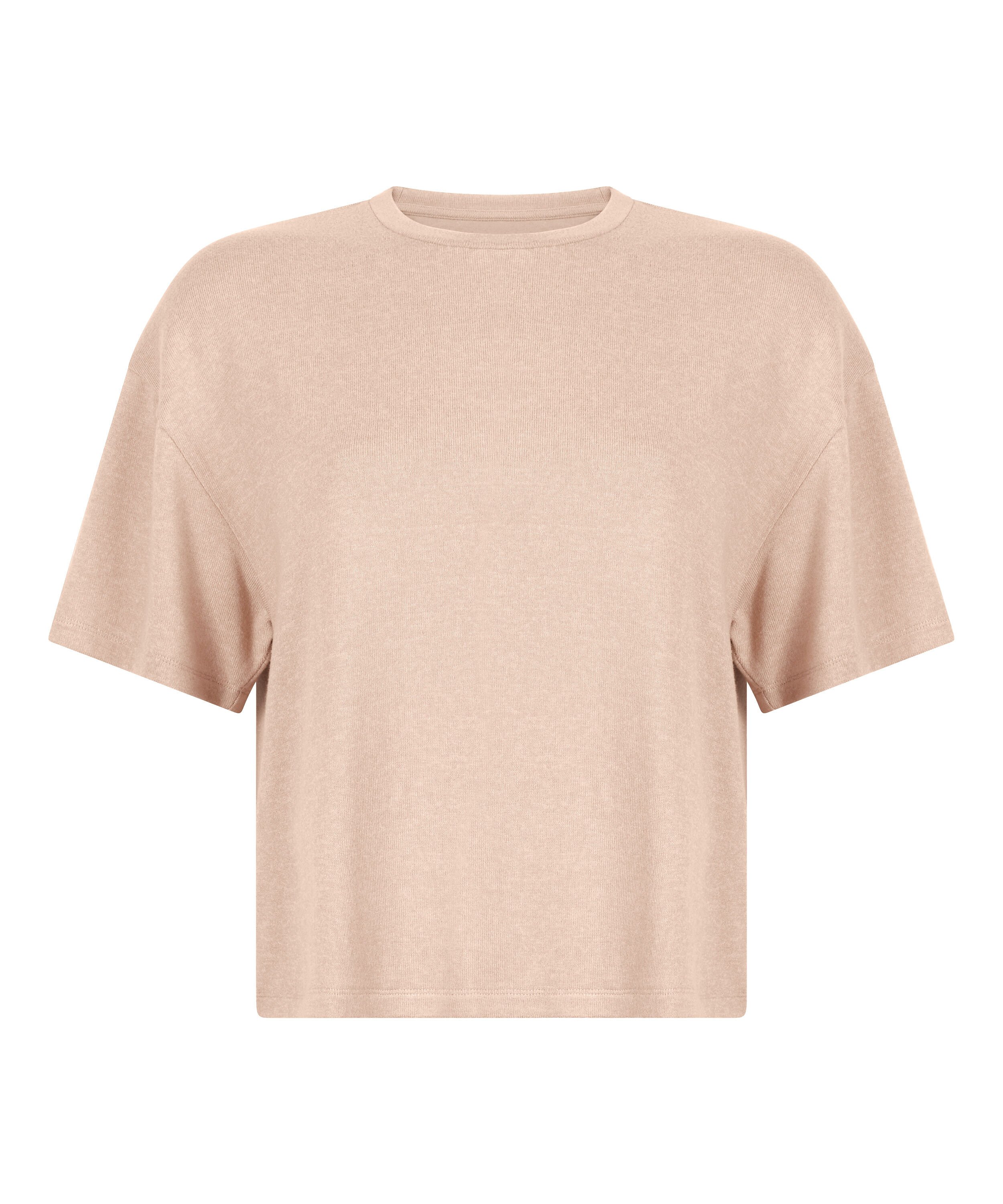 Brushed Jersey Pyjama Top, Beige