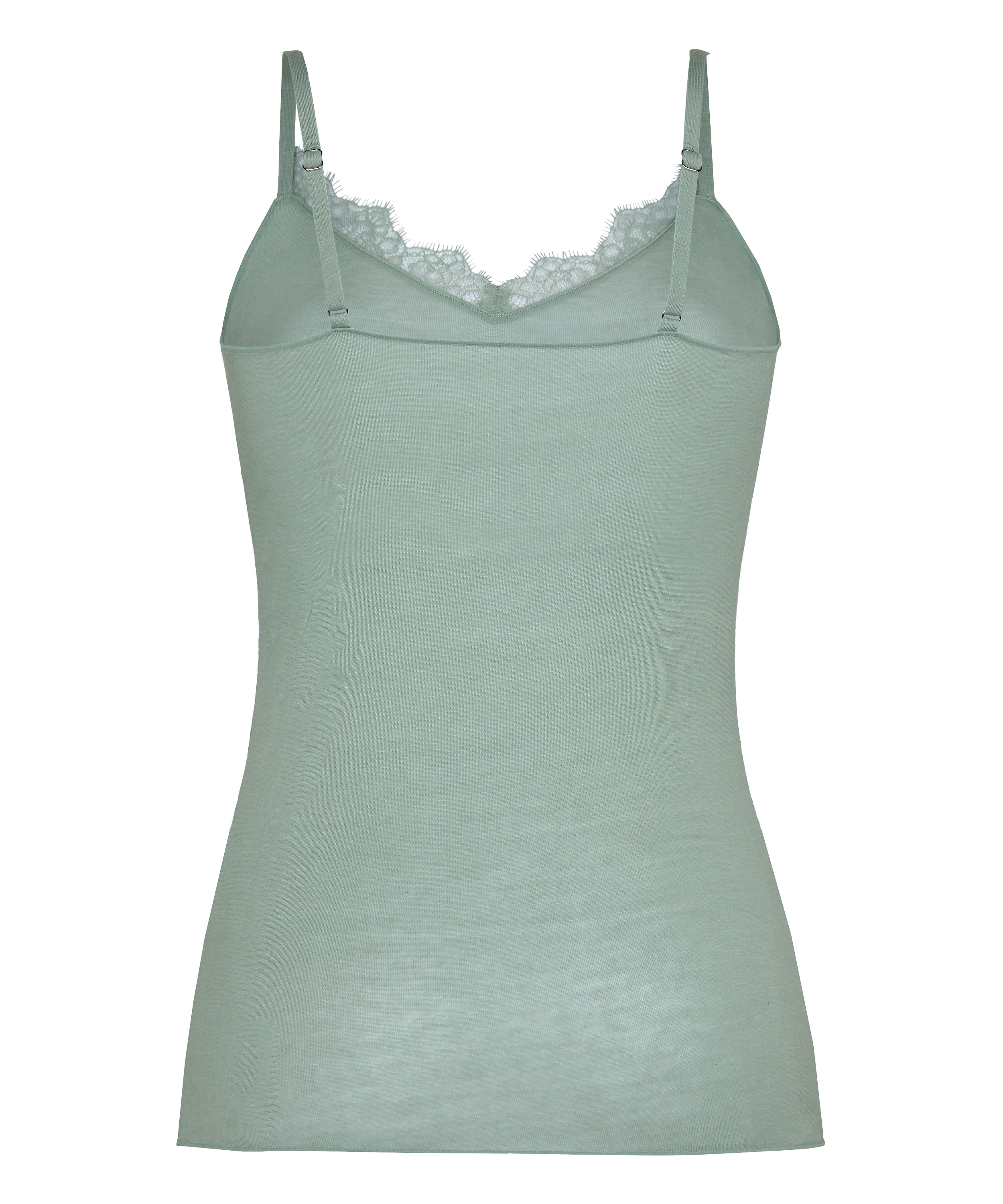 super soft Lace V-Neck cami with Cashmere, Green, main