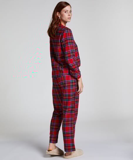 Flannel Pyjama Set, Red