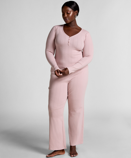 Pointelle Pyjama Pants, Pink