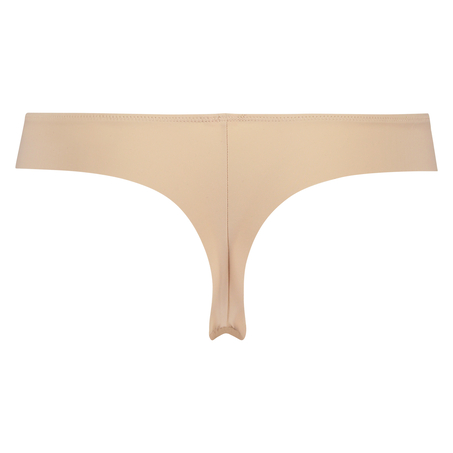 Satin fleece thong, Beige