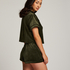 Short Sleeve Velour Jacket, Green