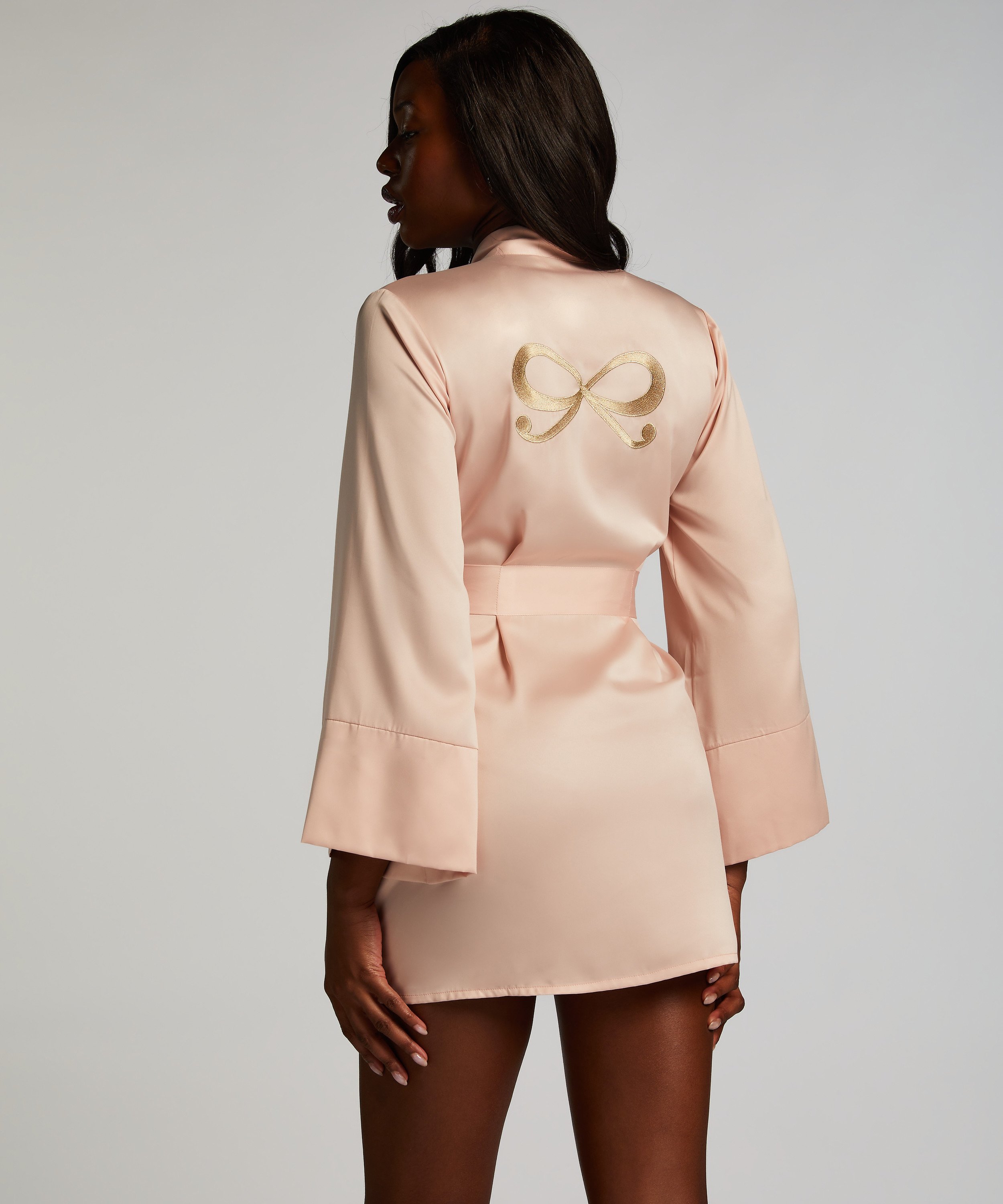 Satin Kimono, Pink, main