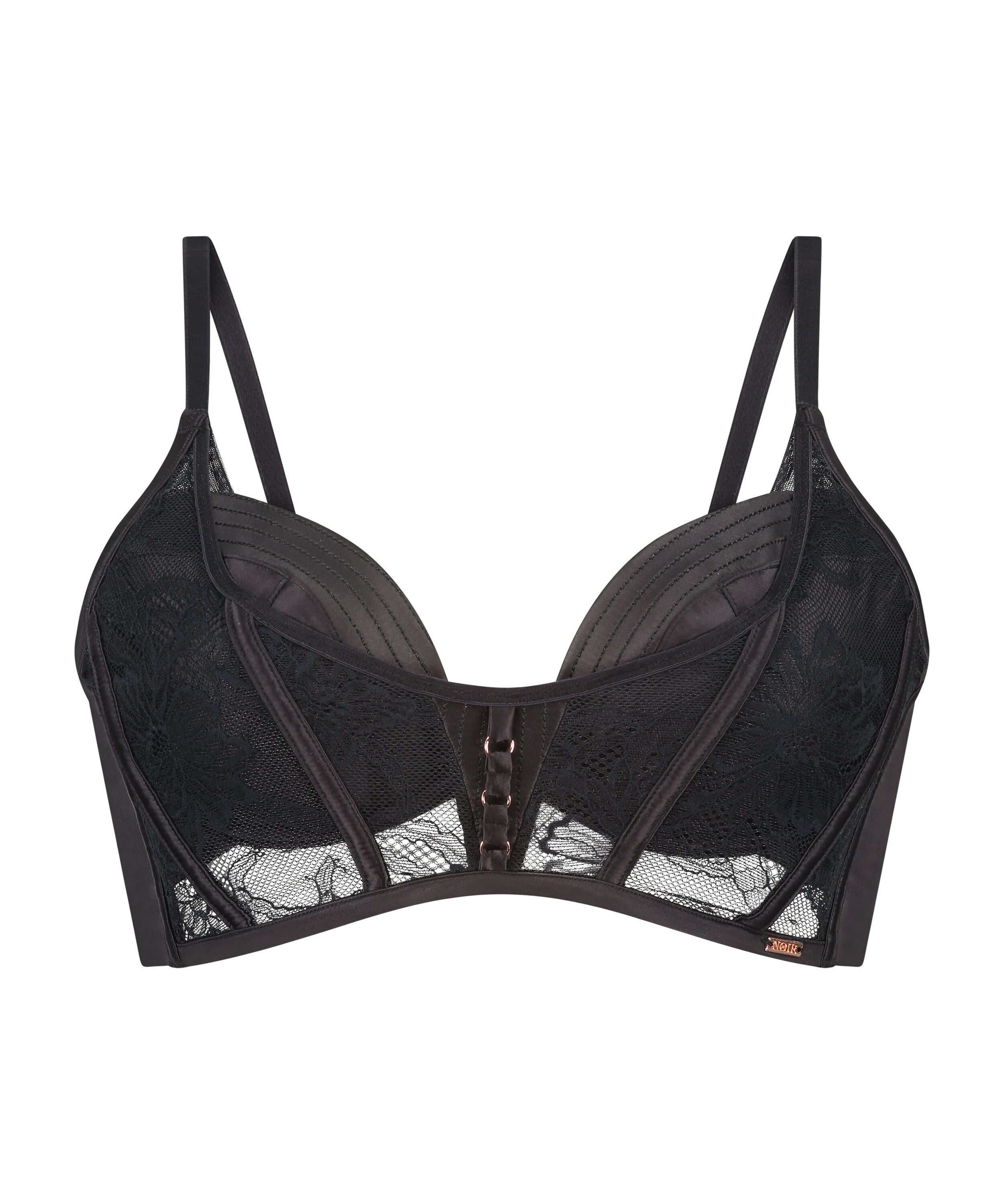 Allura Padded Underwired Longline Bra, Black