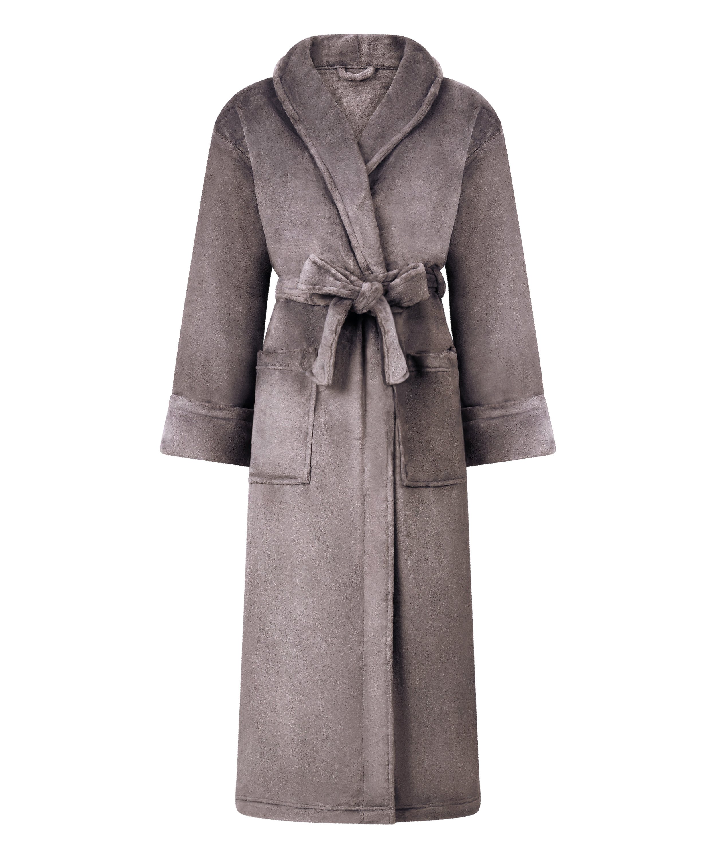 Soft Fleece Bathrobe, Grey, main