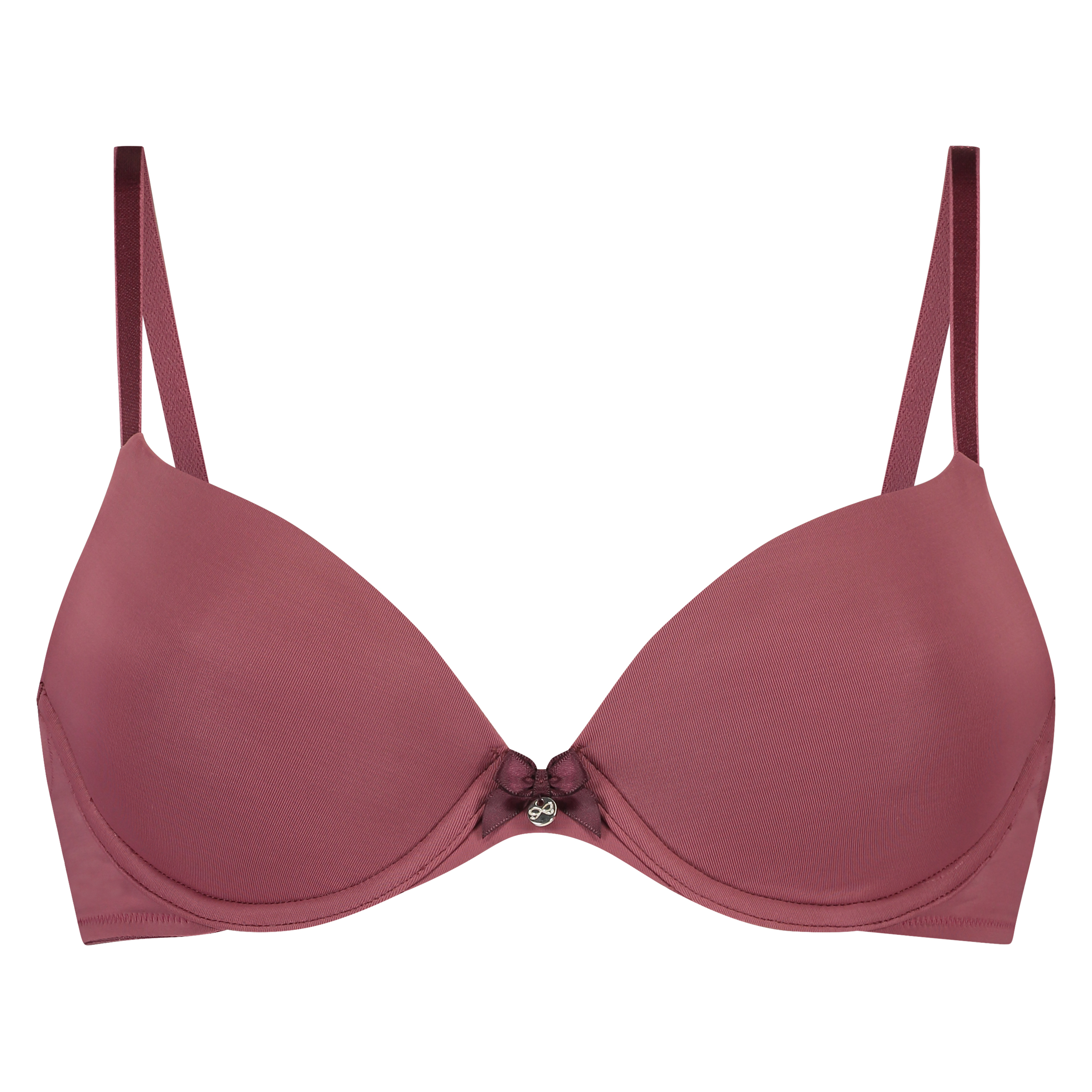 Plunge Padded Underwired Bra, Red, main