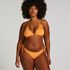 Scallop Lurex Cheeky Tanga Bikini Bottoms, Orange