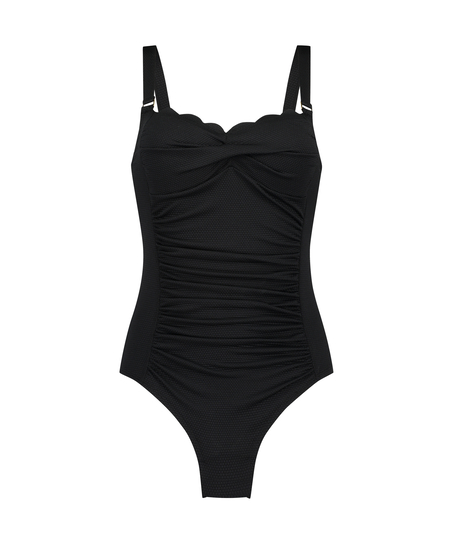 Scallop swimsuit, Black