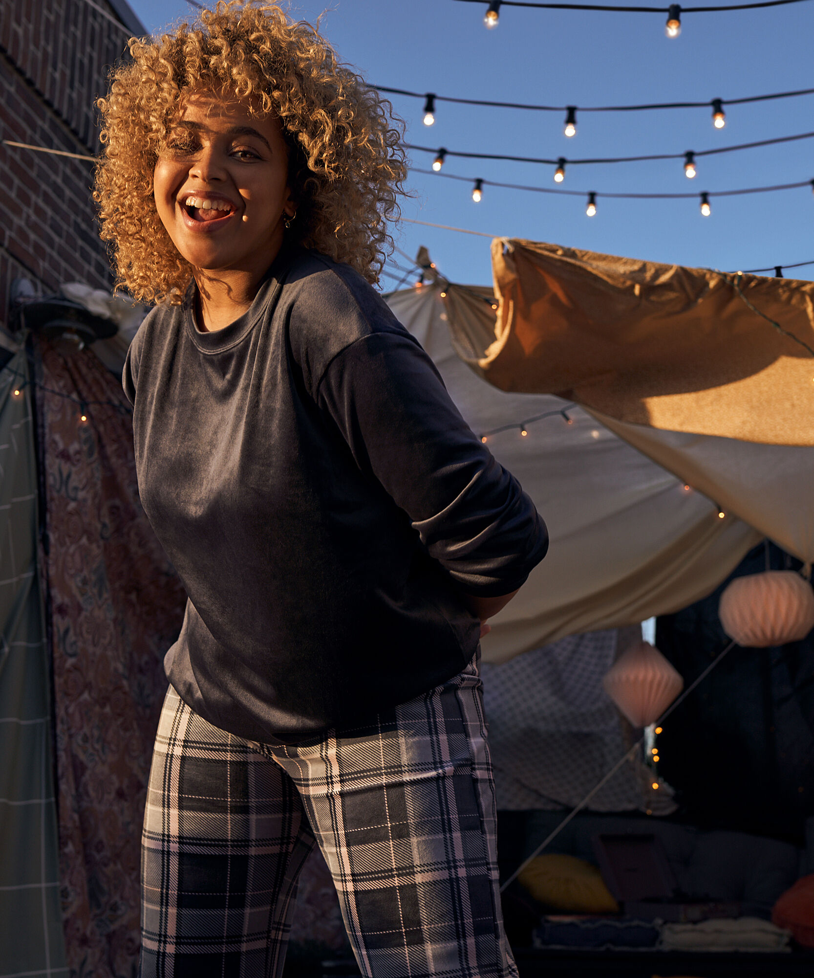 Velvet pyjama set, Grey