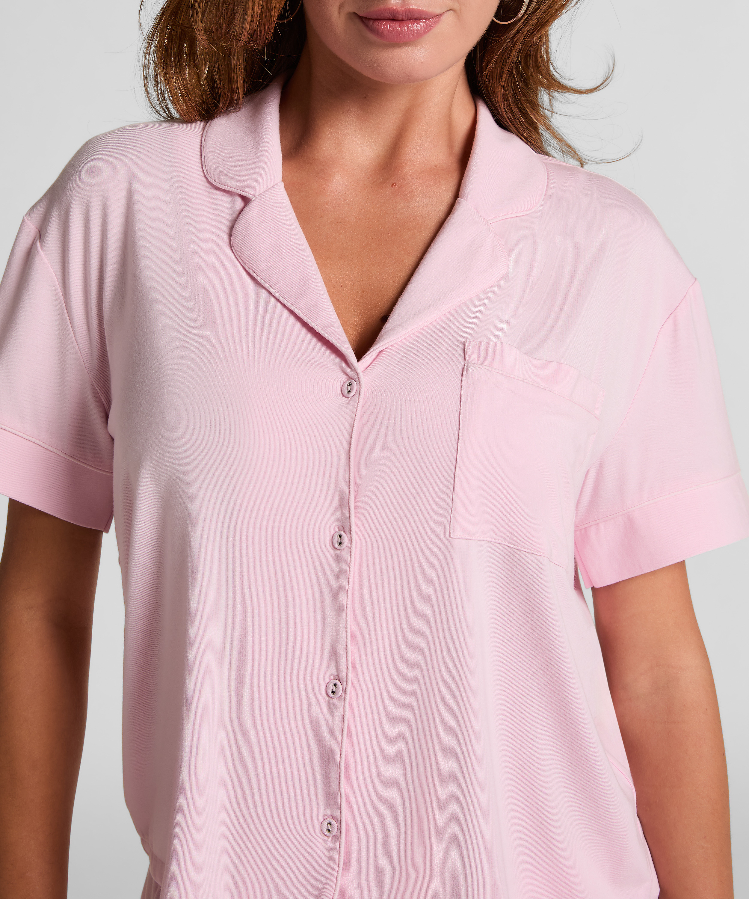 Essential Jersey Short-Sleeved Jacket, Pink, main