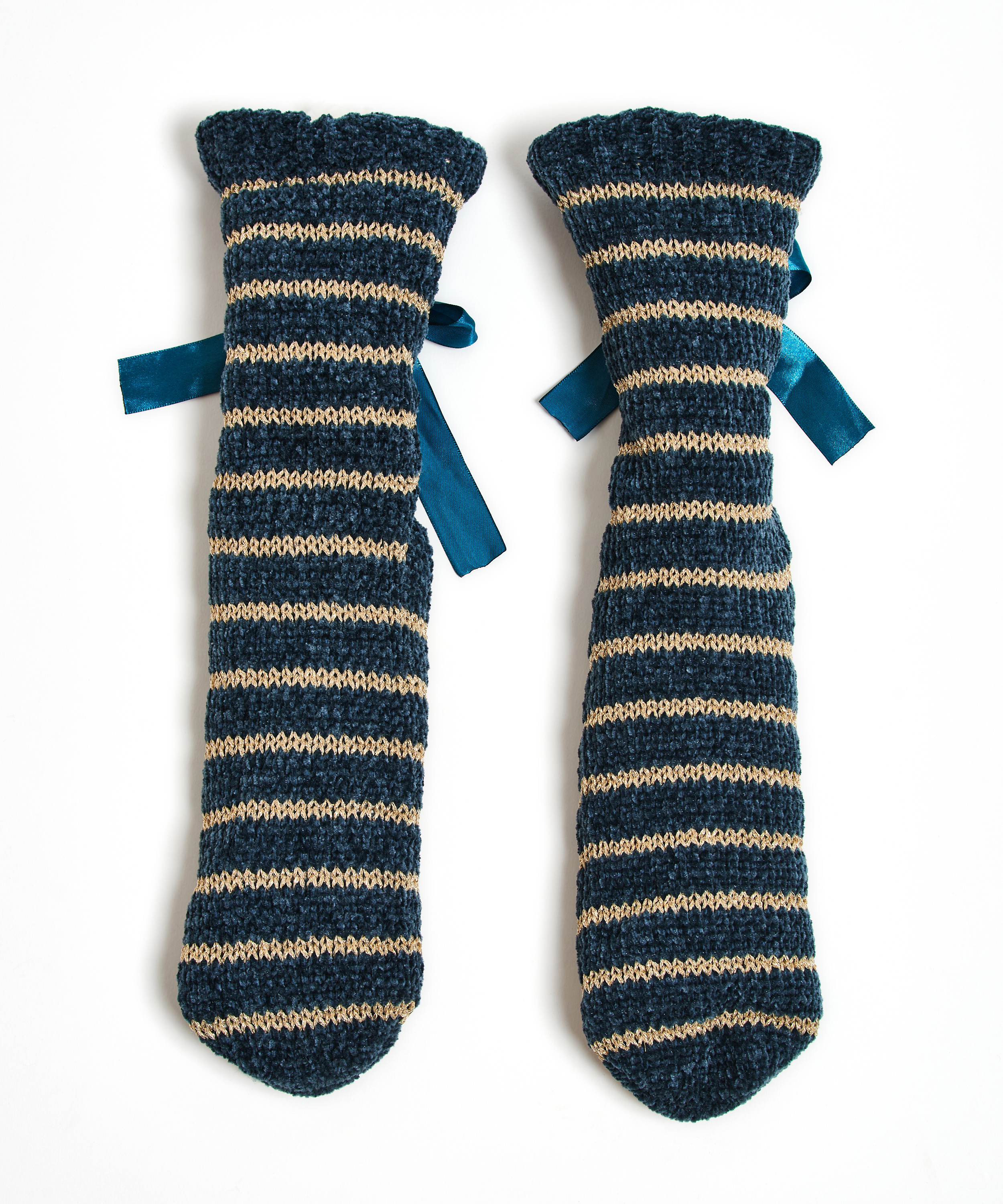 Lace-Up Slipper Socks, Blue, main