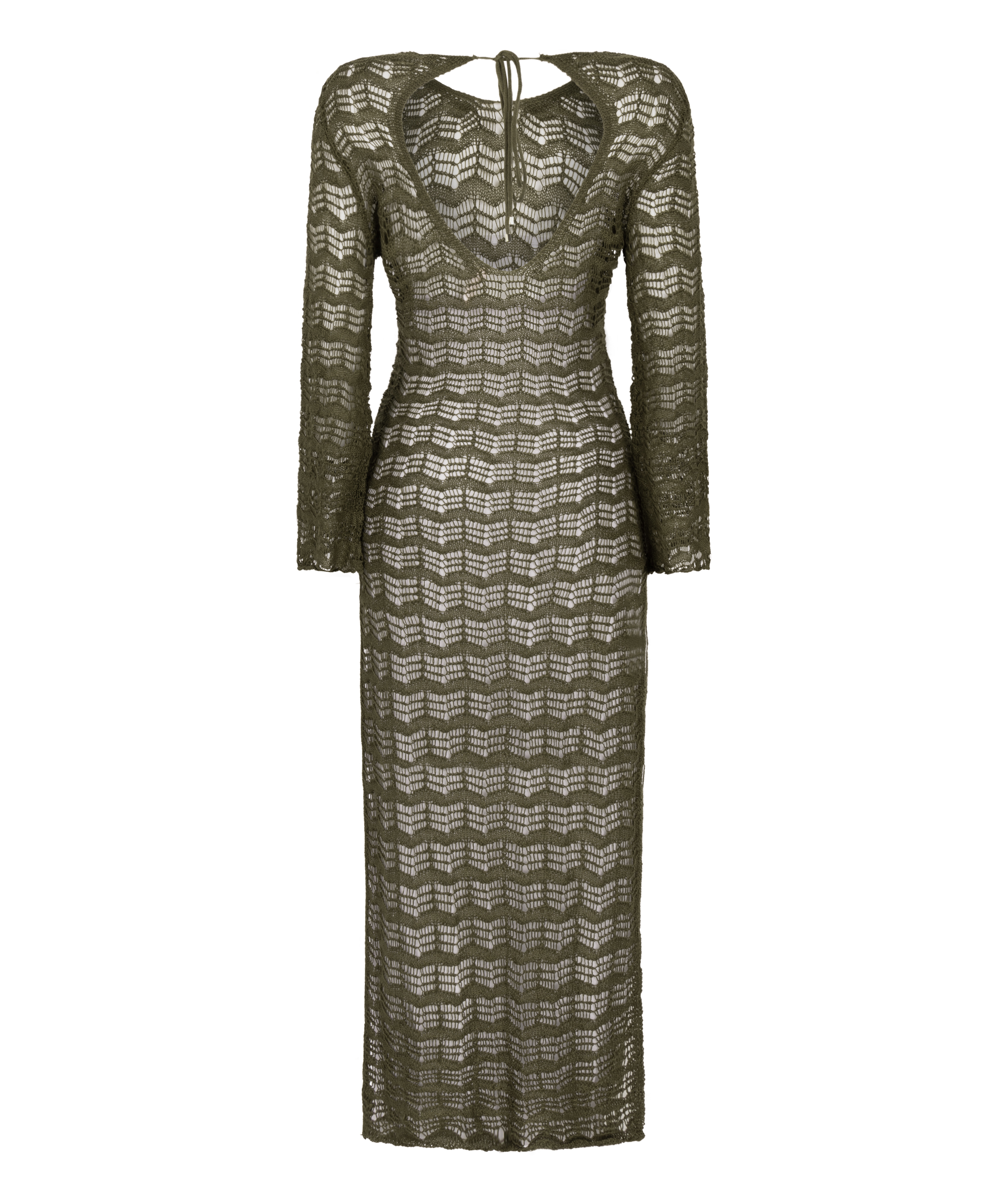 Crochet Maxi Dress, Green, main