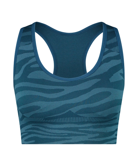 HKMX Seamless Sports Bra, Blue