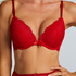 Teddy Padded Underwired Push-Up Bra, Red