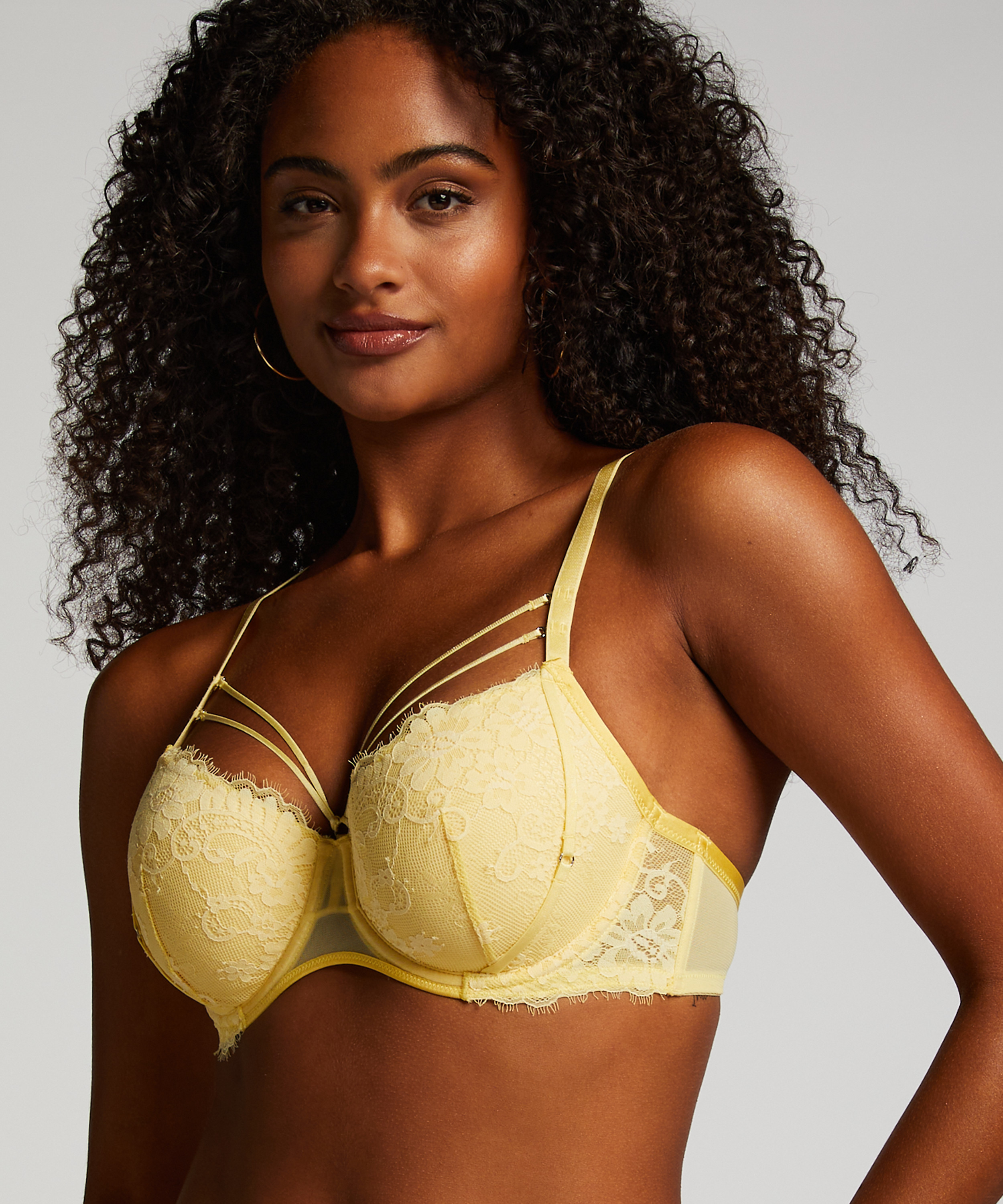 Lidia Padded Underwired Bra, Yellow, main