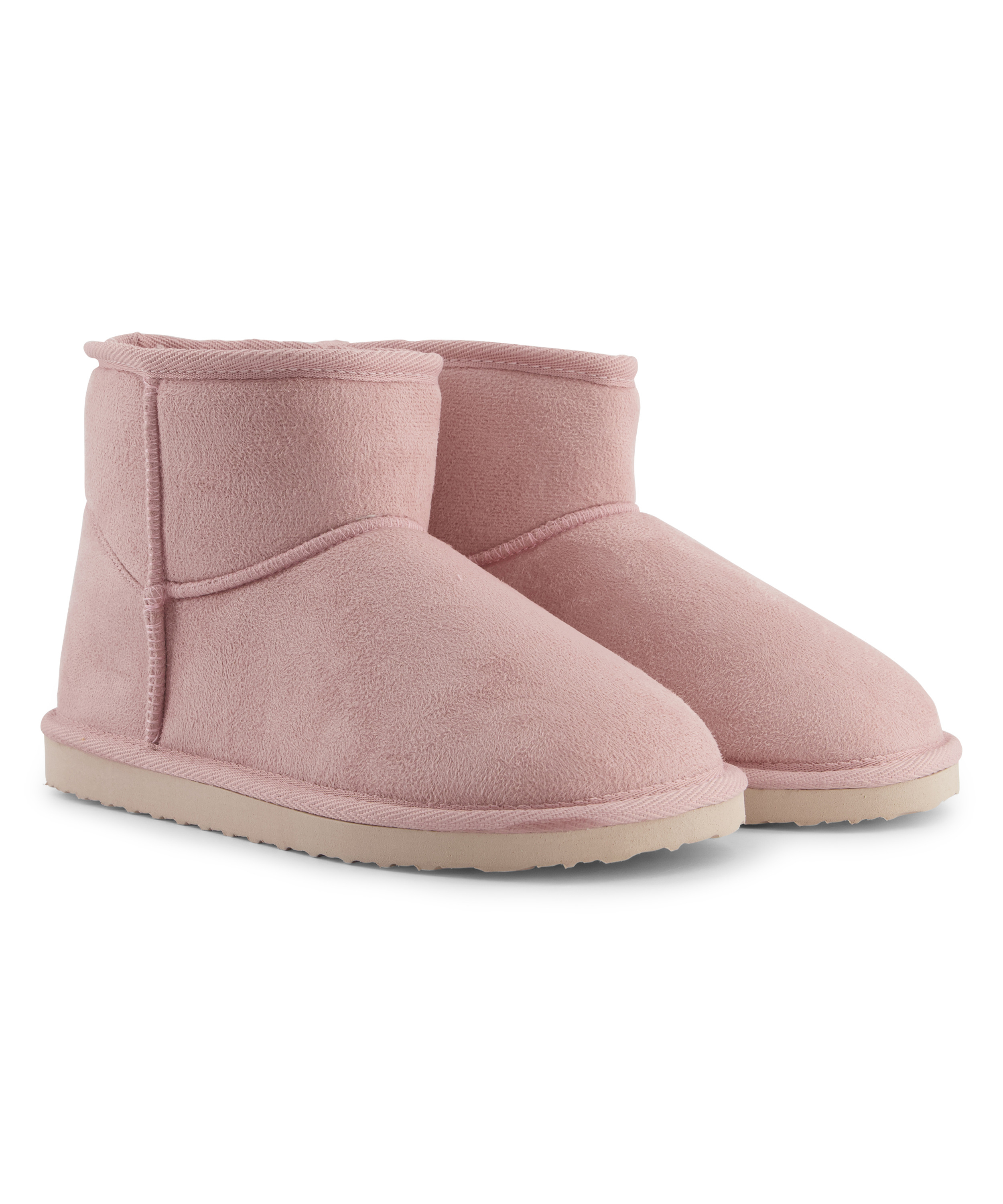 Faux Suede Slippers, Pink, main