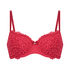 Rose Padded Underwired Bra, Red