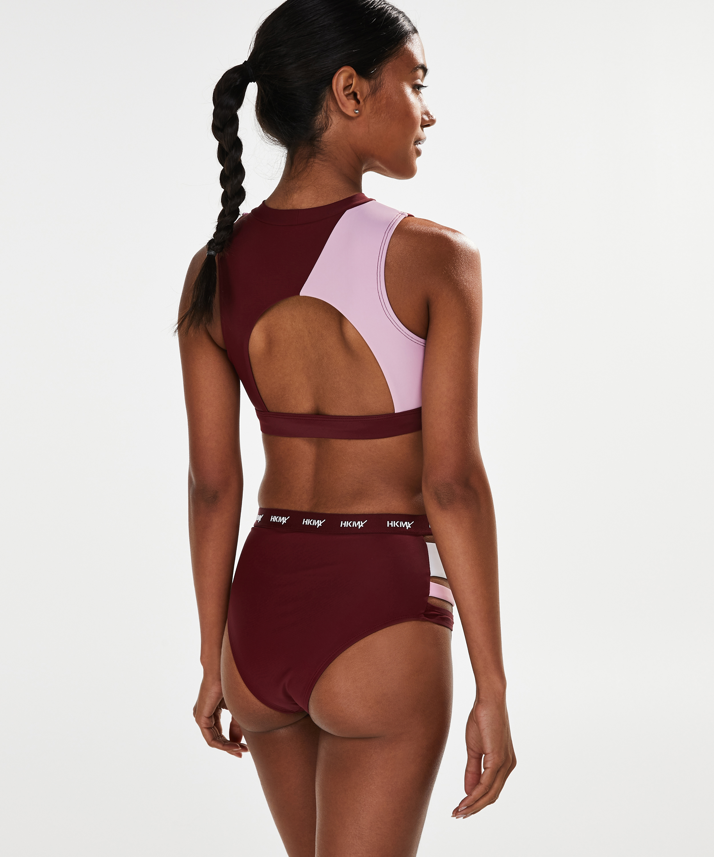 HKMX Cheeky High Bikini Bottoms, Red, main