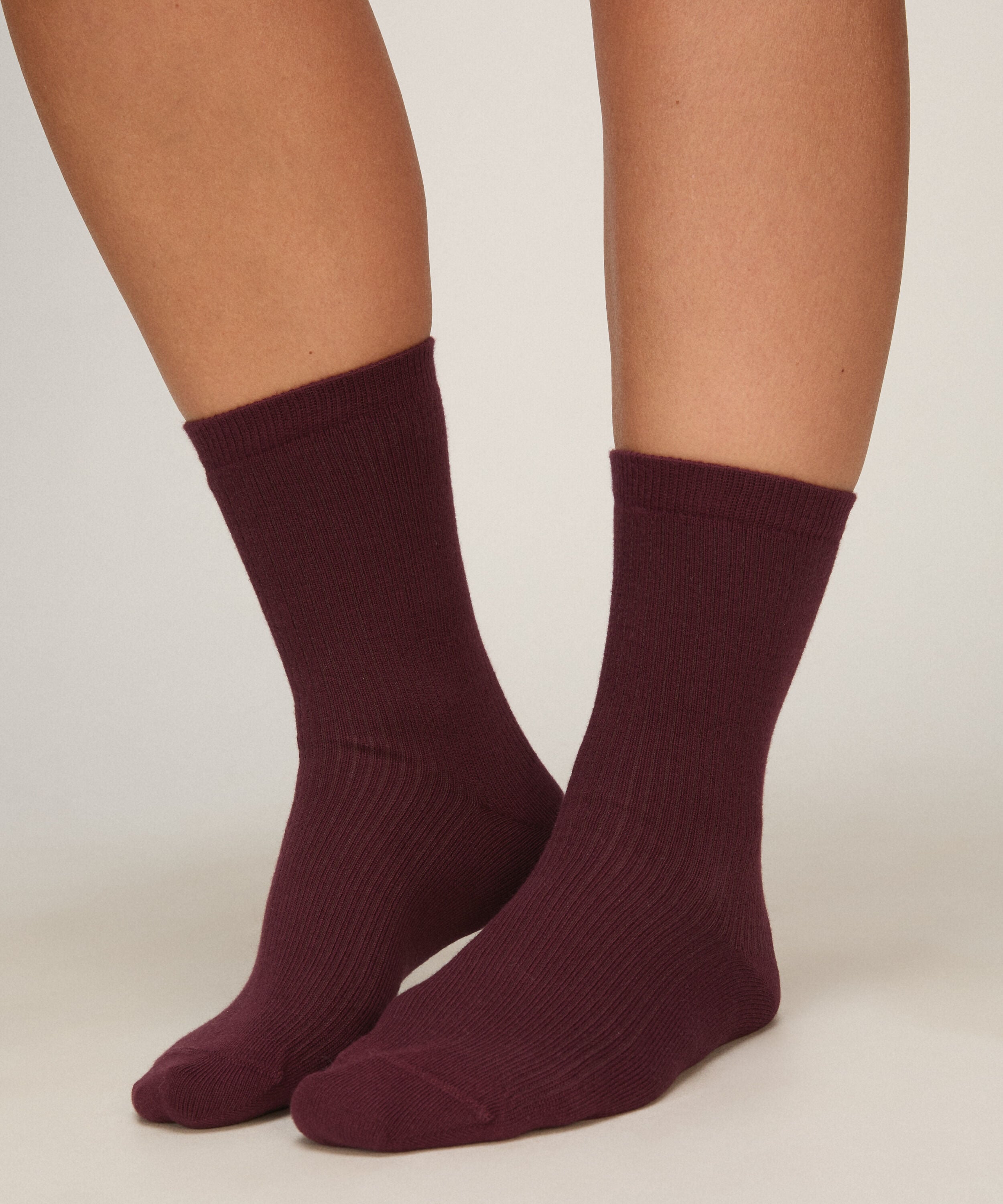 3-Pack Cotton Crew Socks, Purple