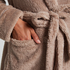 Fleece Bathrobe, Beige