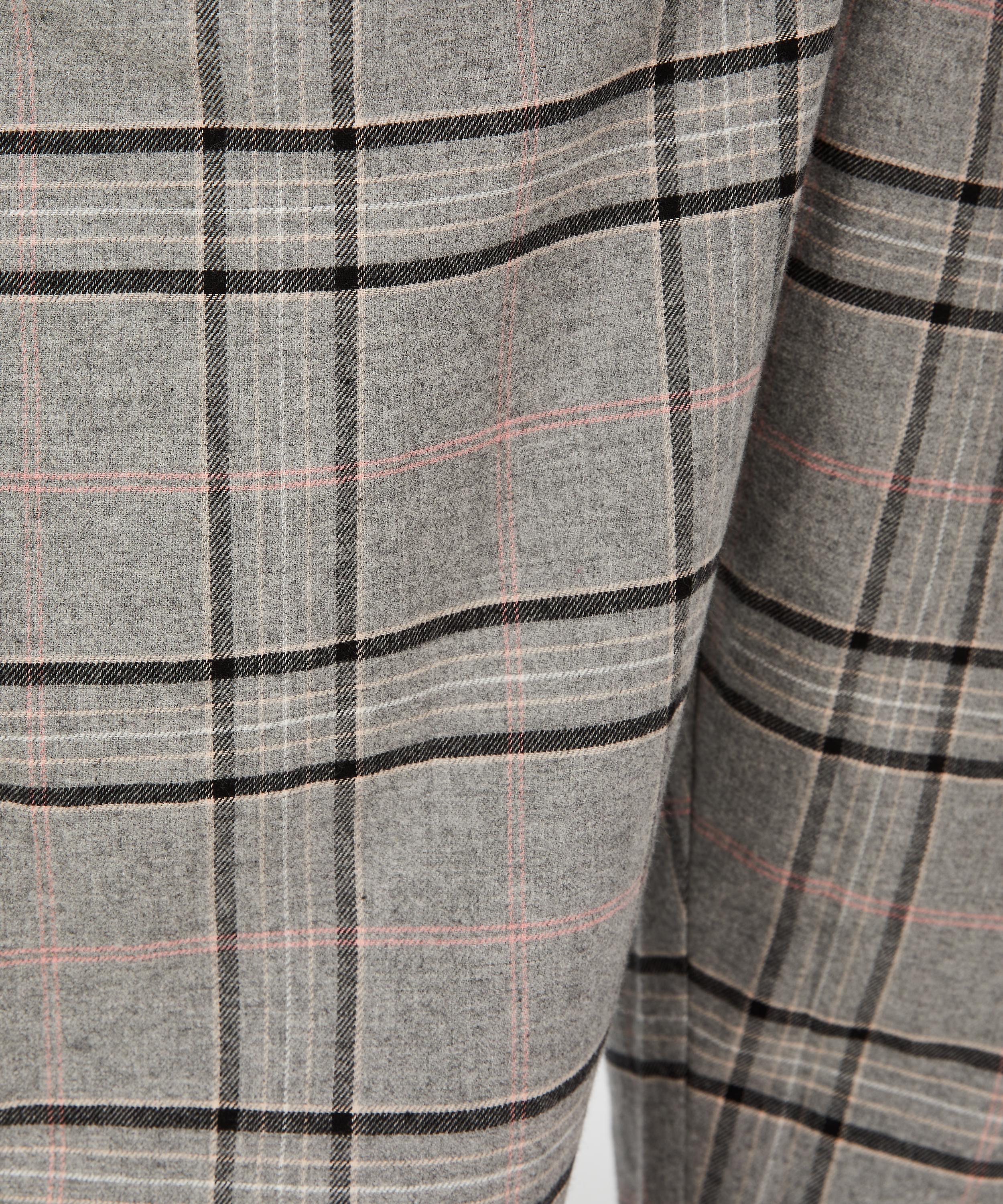 Petite Twill Check Pyjama Pants, Grey, main