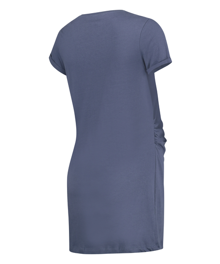 Short-Sleeved Maternity Nightshirt, Blue