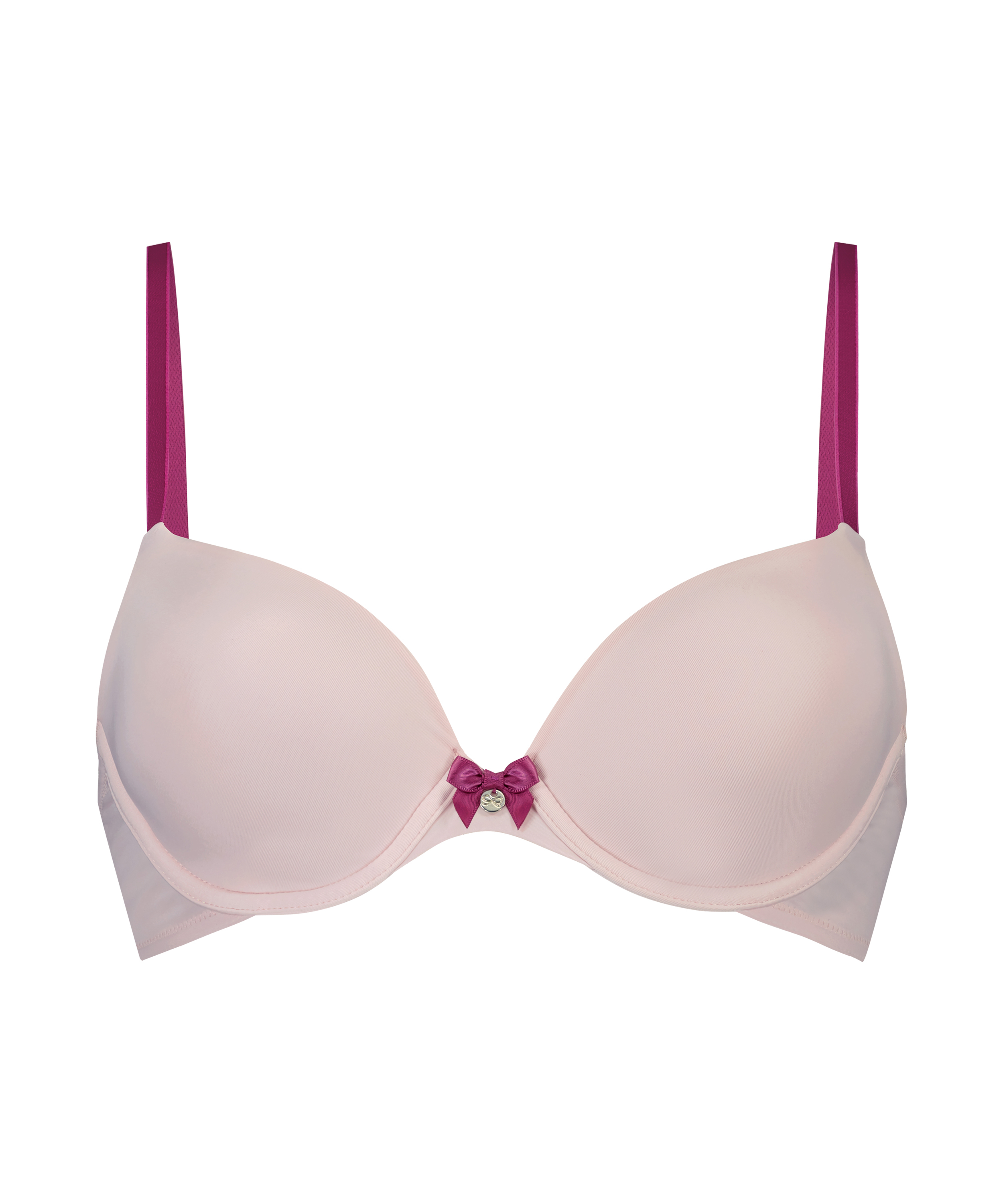 Plunge Padded Underwired Bra, Pink, main