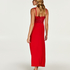 Long slip dress Modal lace, Red