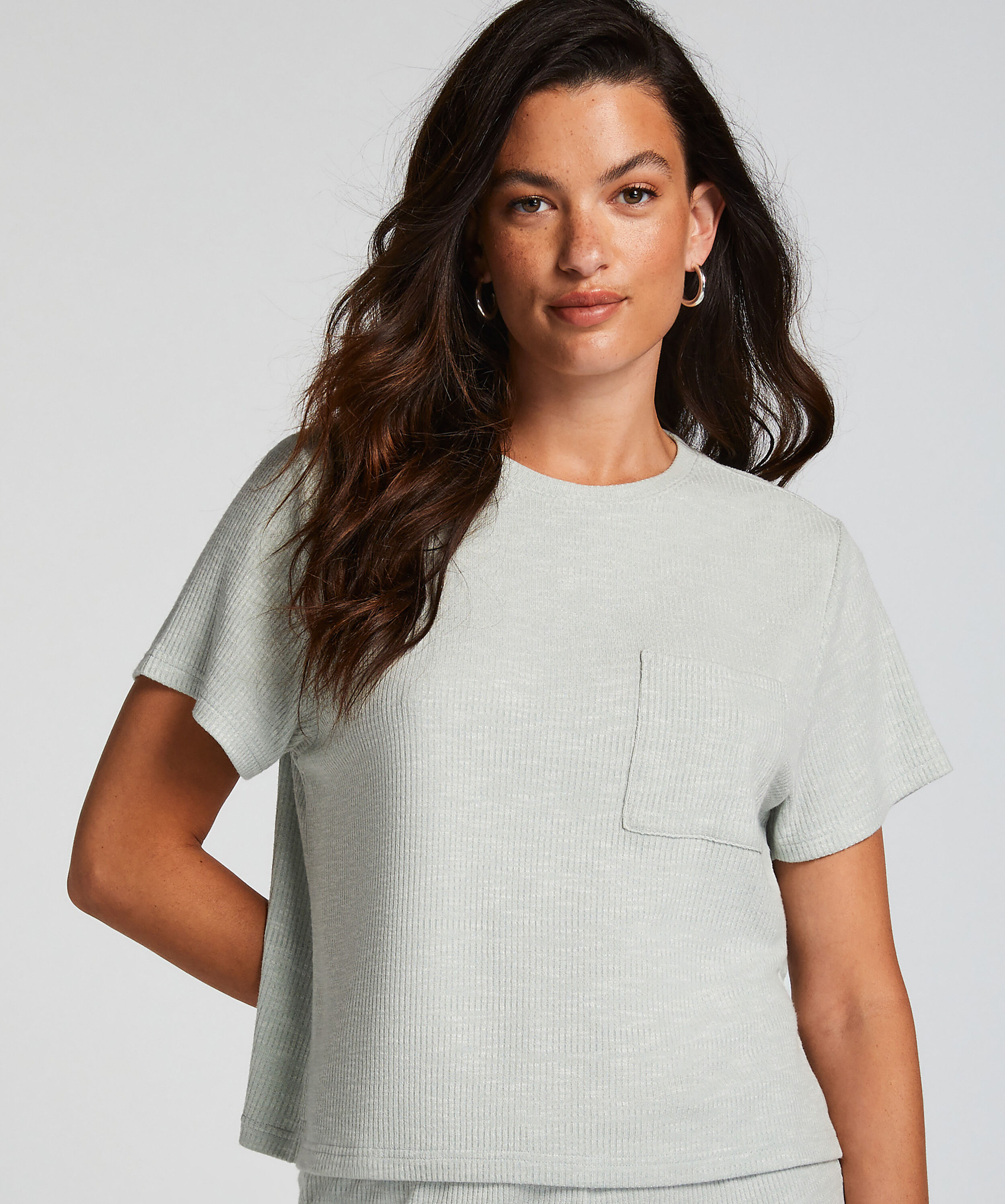 Rib Short-Sleeved Top
