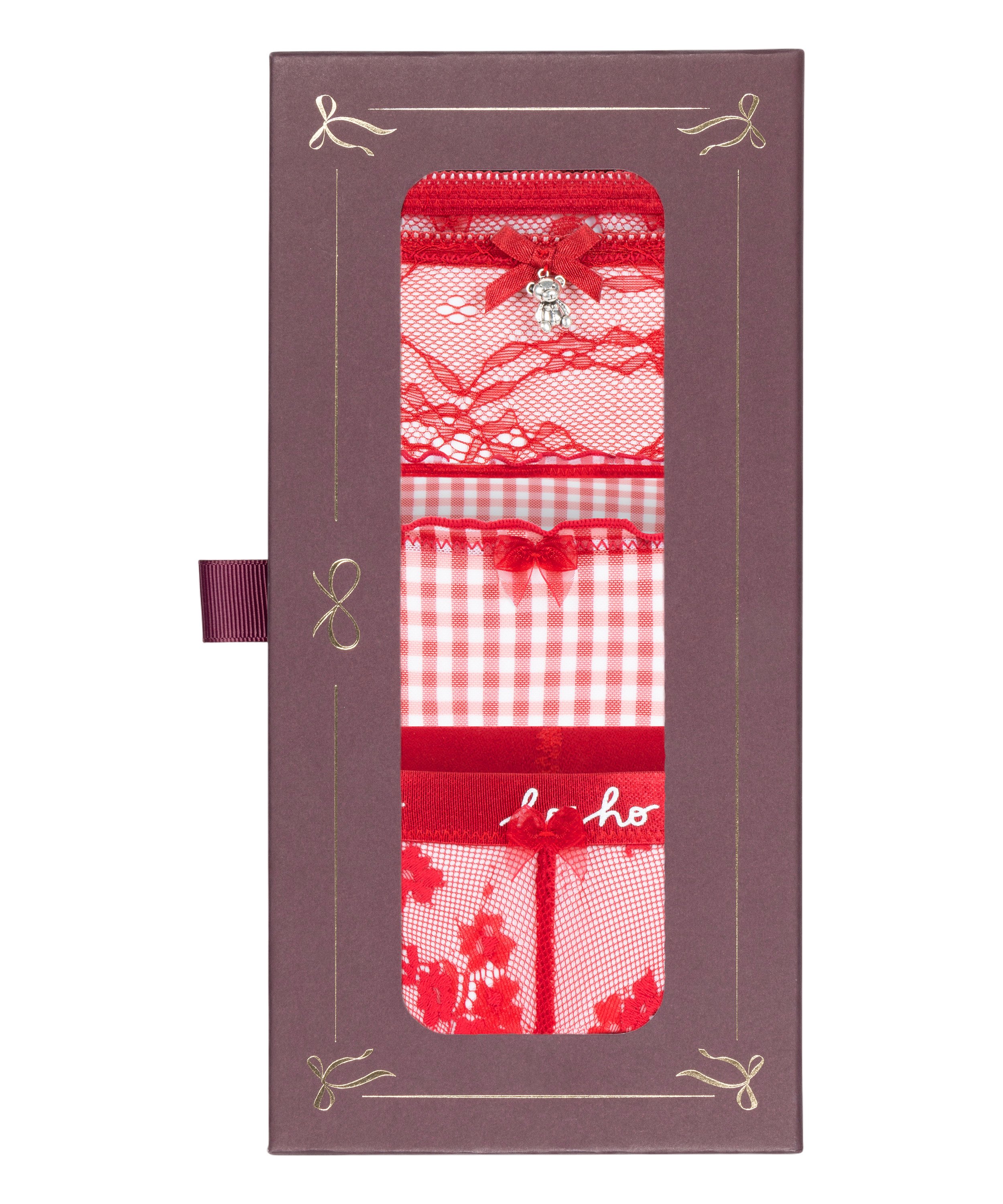 Christmas Thong Giftset, Red, main