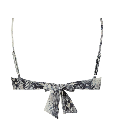 Snake non-padded underwired bikini top, Black