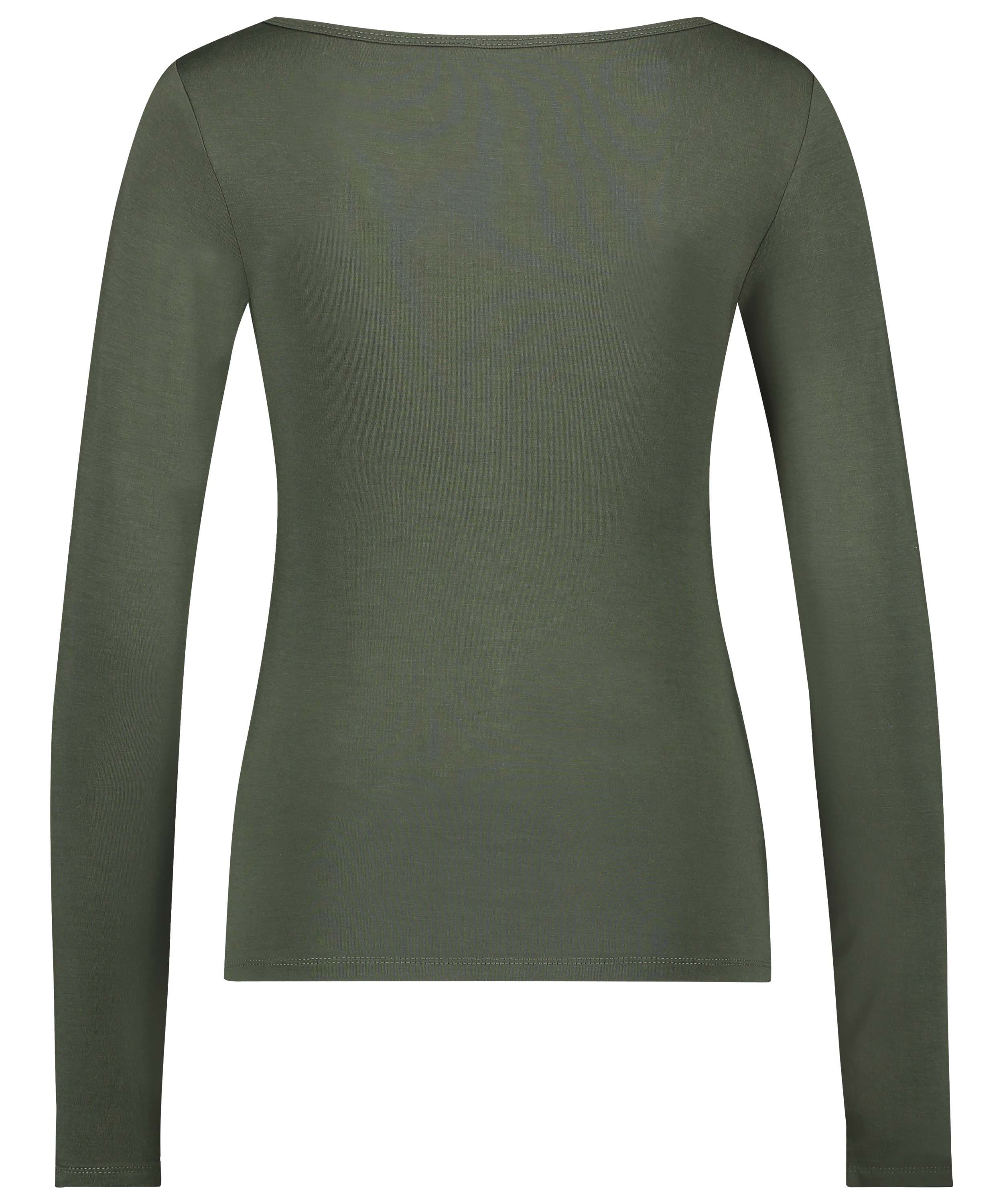 Jersey Long-sleeved Pyjama Top, Green, main