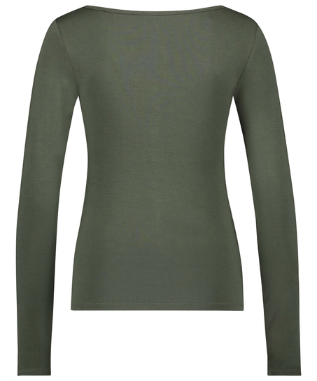Jersey Long-sleeved Pyjama Top, Green