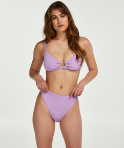 Crinkle Bikini Crop Top, Purple