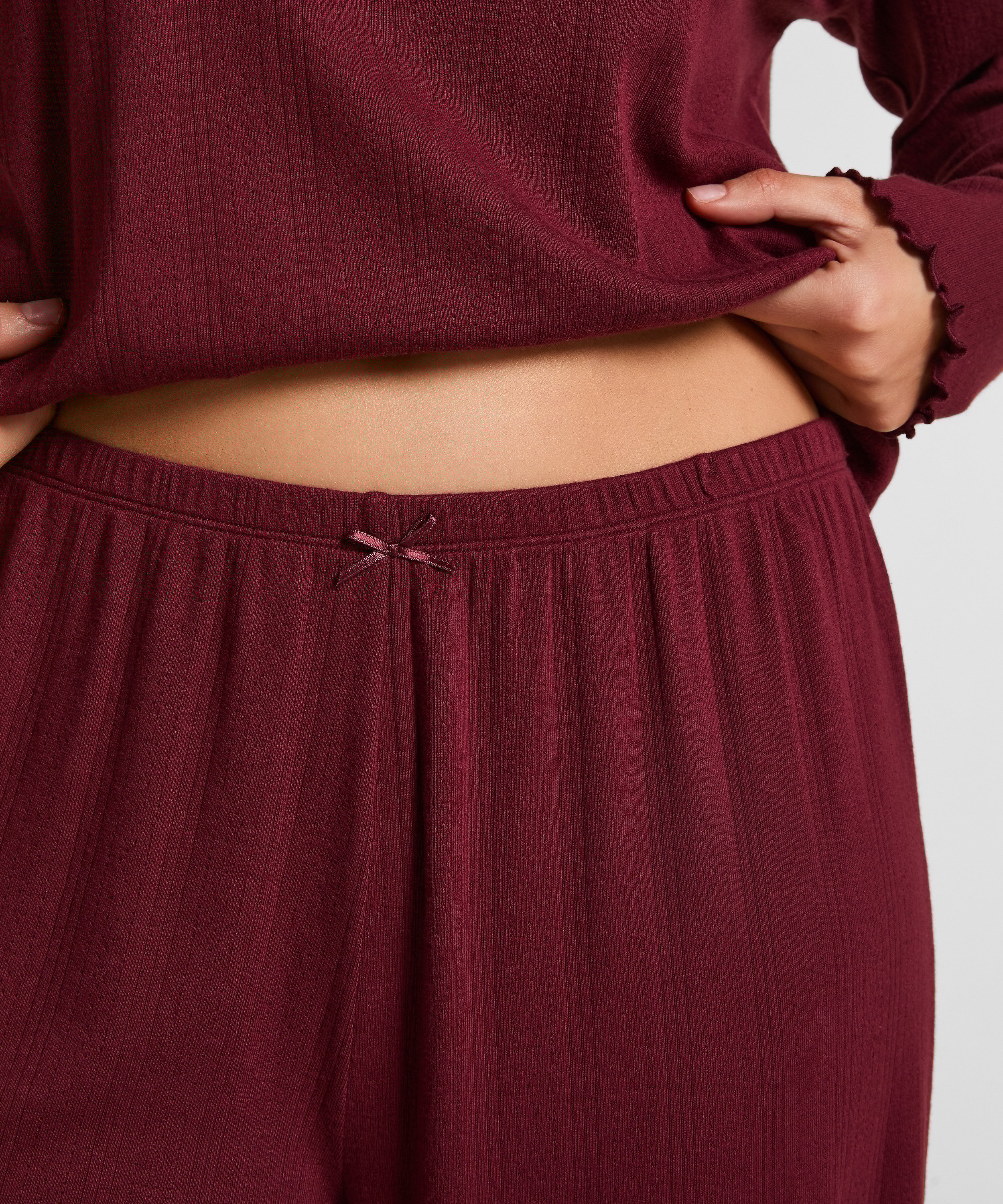 Pyjama Pant Loose Pointelle, Red, main