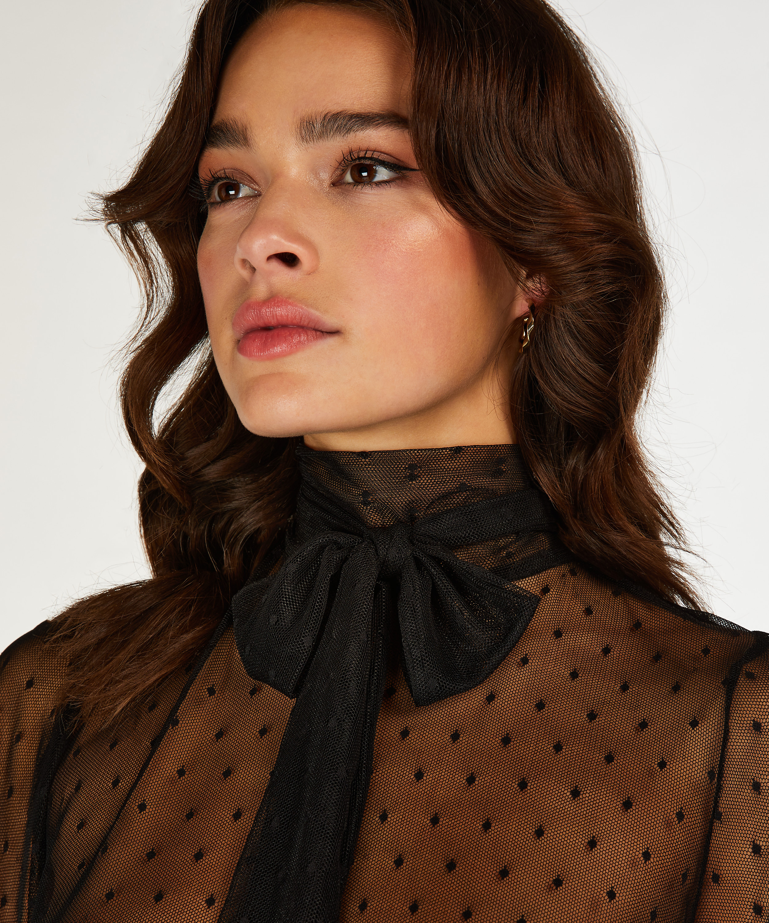 Lace Top, Black, main