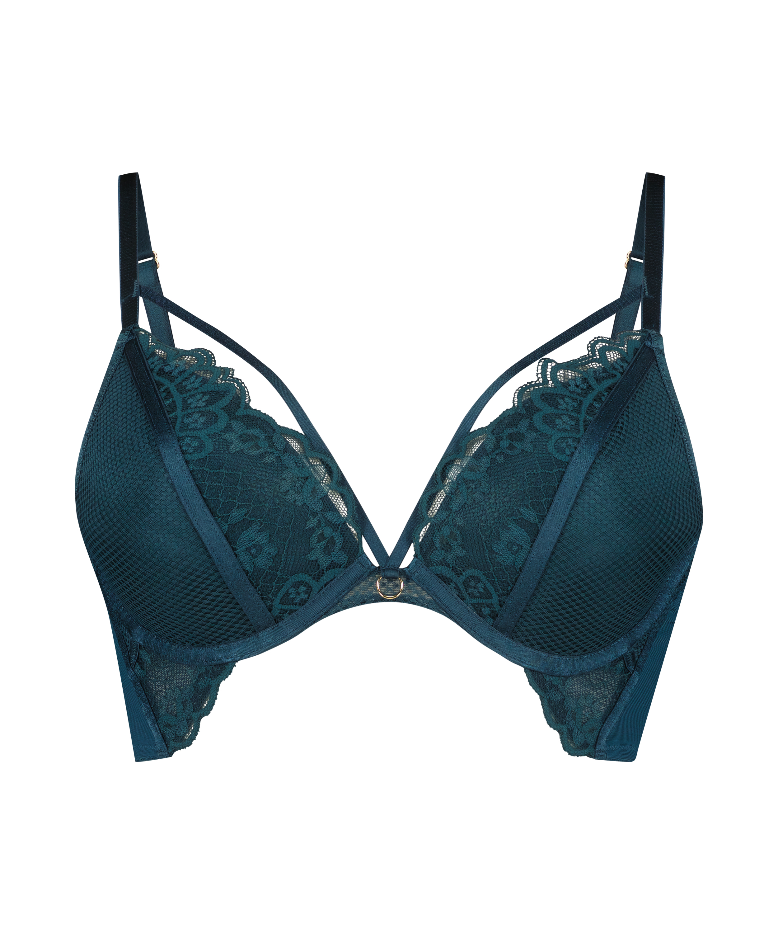 Riri Padded Underwired Push-Up Bra, Blue, main