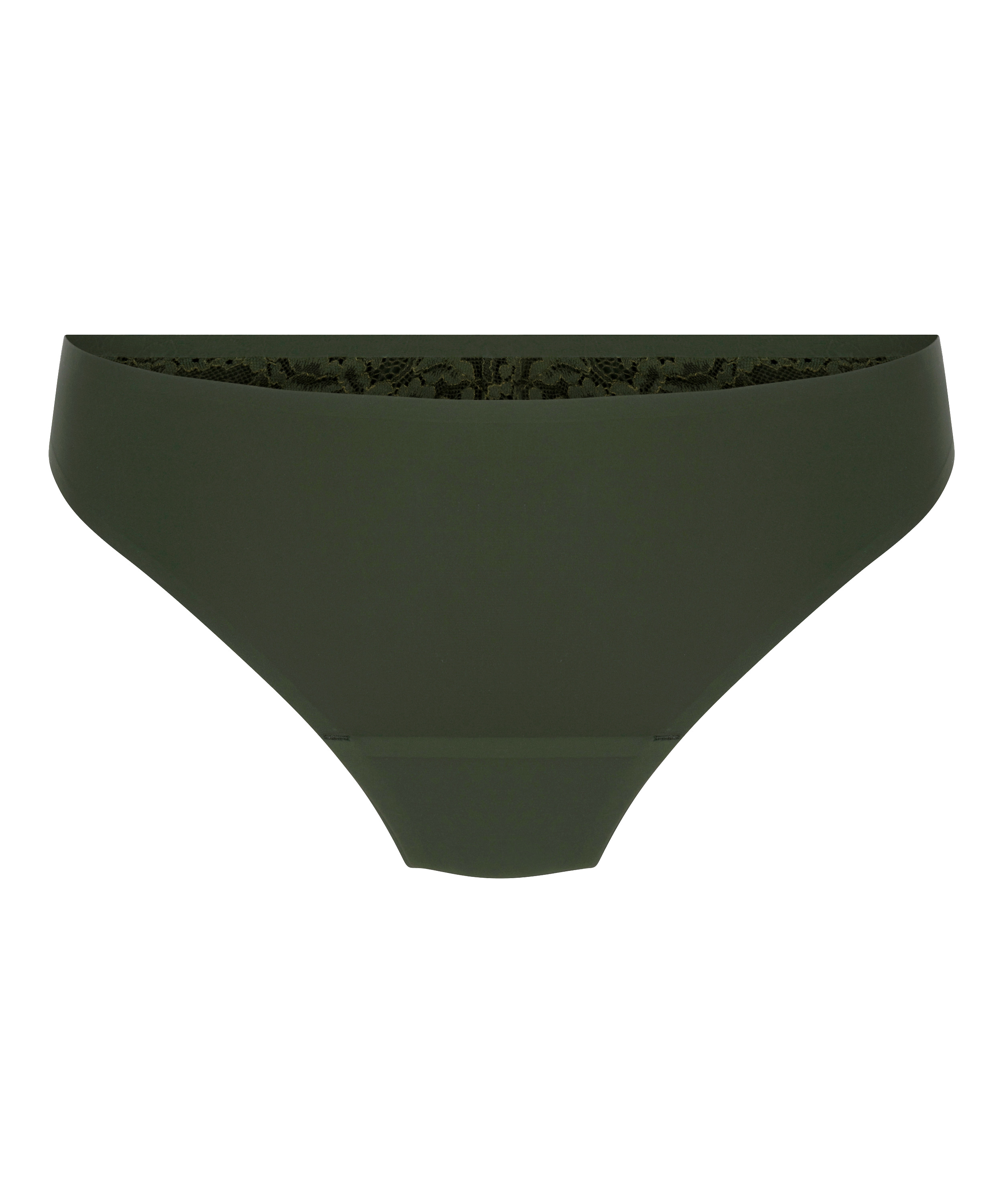 Lace Back Invisible Thong, Green, main