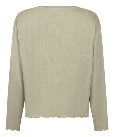 Pyjama Top Loose Pointelle, Green