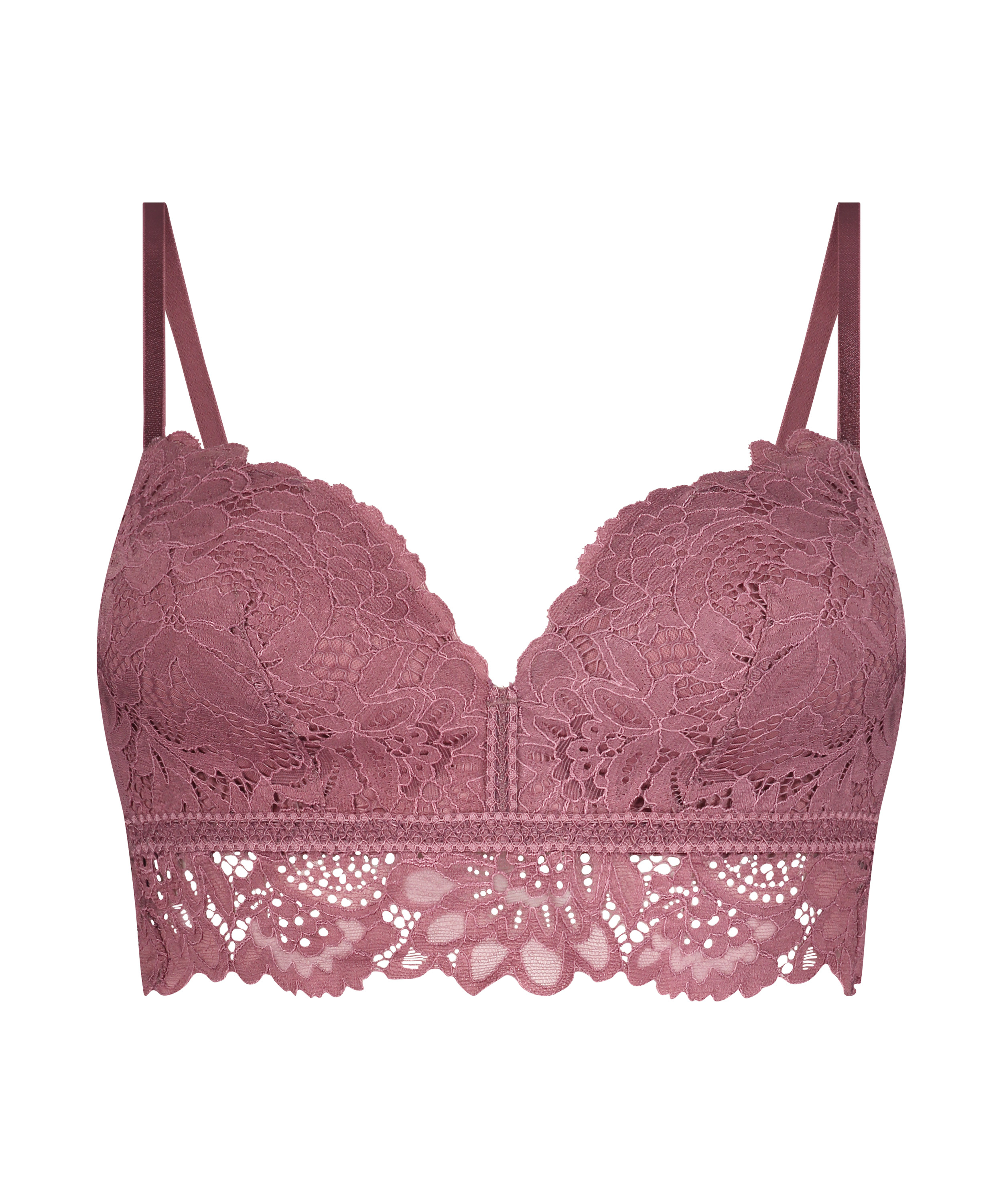 Shiloh Padded Non-wired Longline Bra, Purple, main