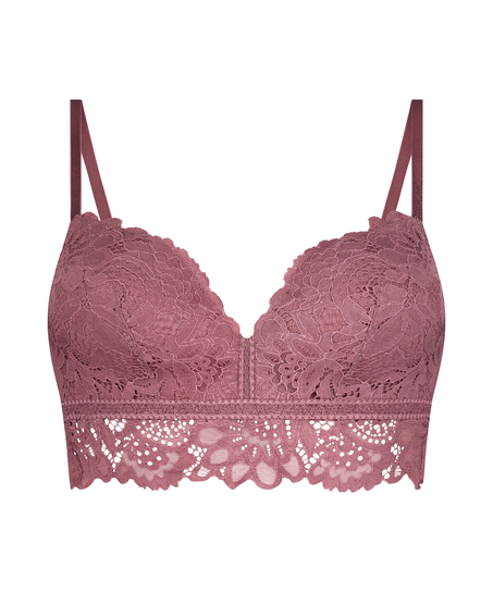 Shiloh Padded Non-wired Longline Bra, Purple