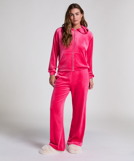 Velours Pyjama Pants, Pink